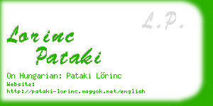 lorinc pataki business card